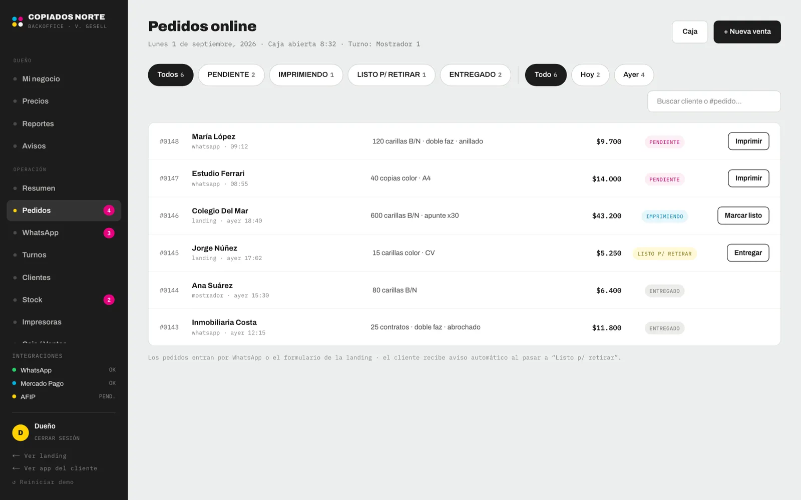 Order queue