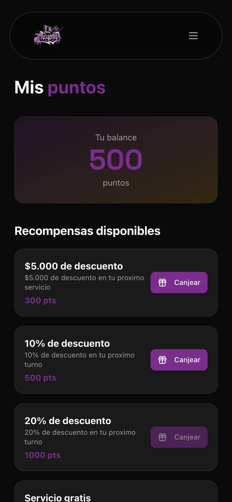 Puntos de fidelidad