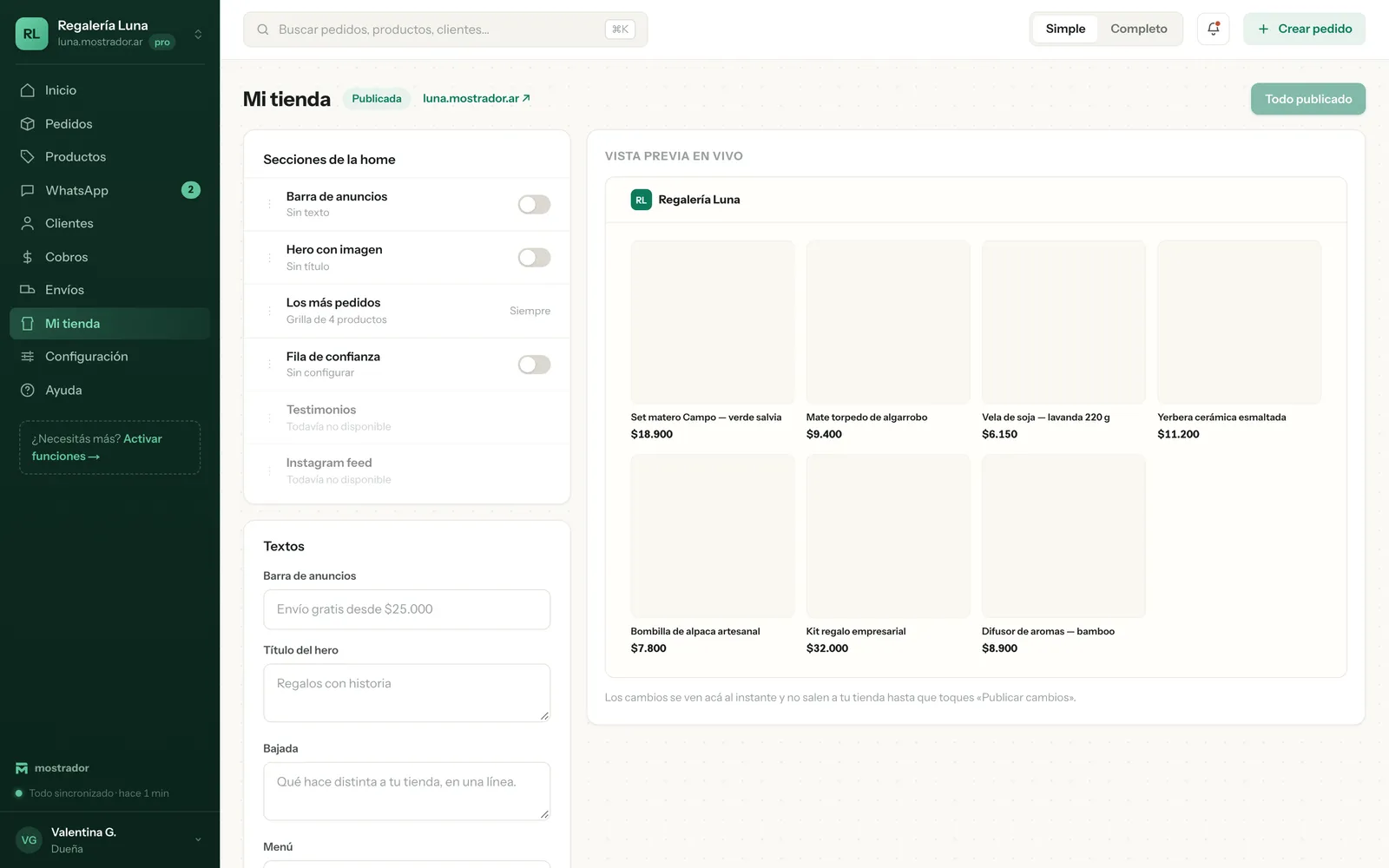Store editor