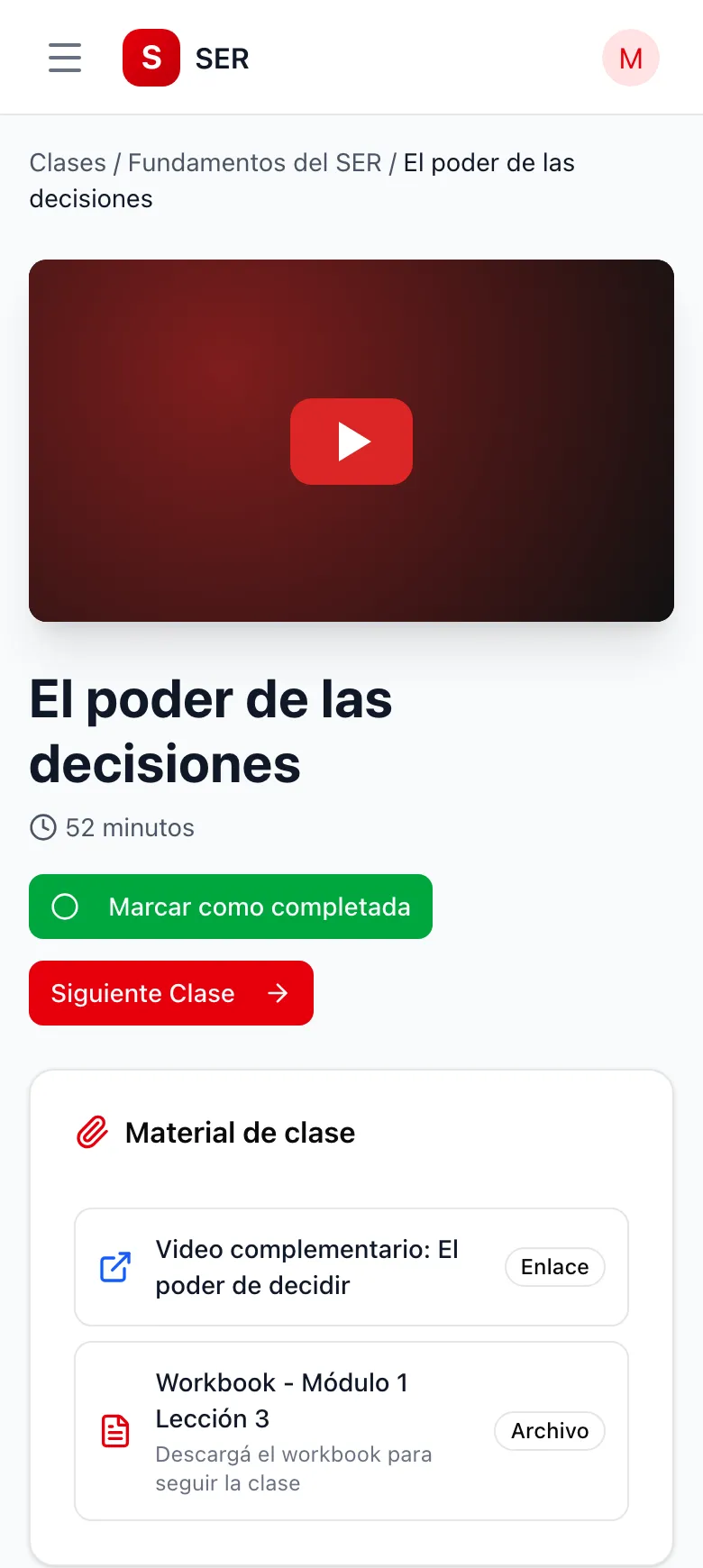 Clase en el teléfono
