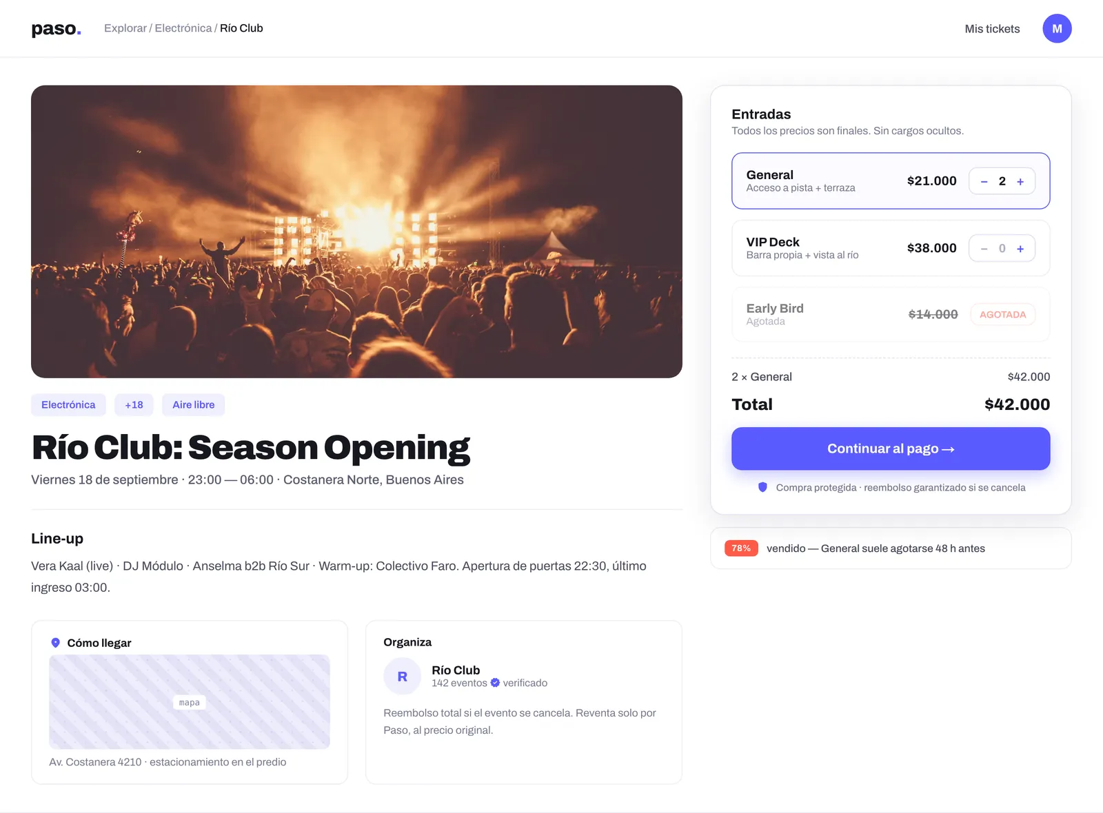 Event page